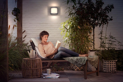 Philips myGarden Wandleuchte Samondra LED Licht [Anthrazit] Kaltweiss 4000K für Garten und Terrasse,