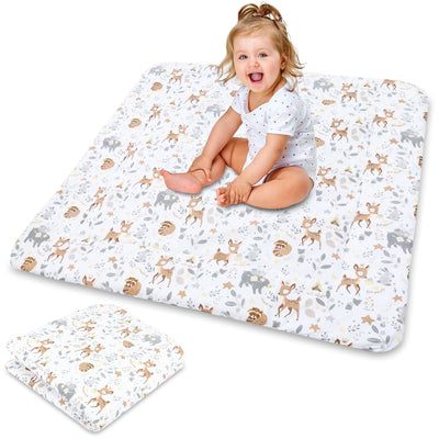 Krabbeldecke für baby Spieldecke 100x100 cm gepolstert - krabbelteppich gross dicke faltbare Laufgit