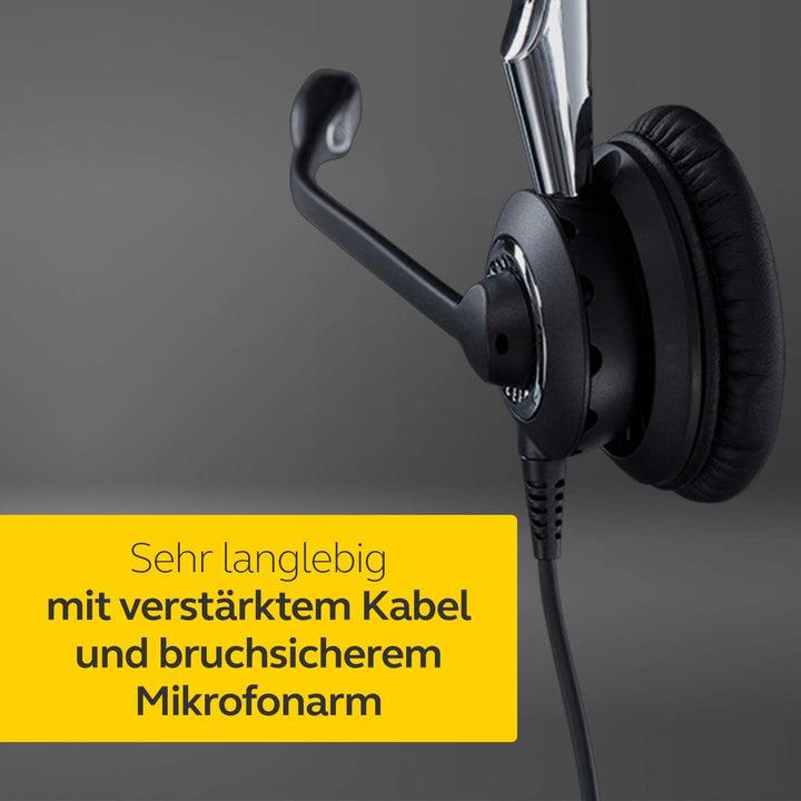 Jabra Q711383 Biz 2400 II Duo USB Call-Center-Kabel-HeadsetfürUC/Softphones/USB-Tischtelefone,Contro