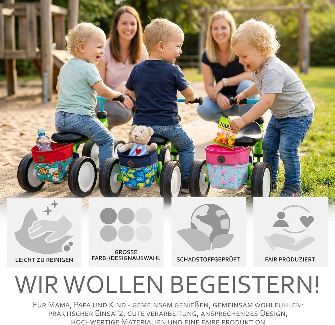 BambiniWelt by Rafael K. Rahmentasche für Kinder – für Laufrad, Dreirad & Rutschfahrzeuge – kompatib