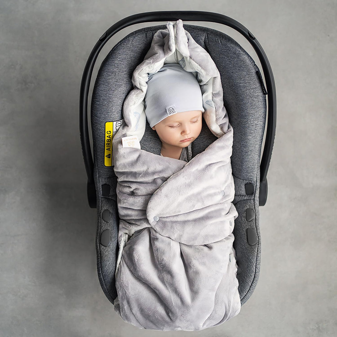 Einschlagdecke Babyschale - Kinderwagen Decke - Babyschale Decke - Bamboo Babydecke für Autositz - B