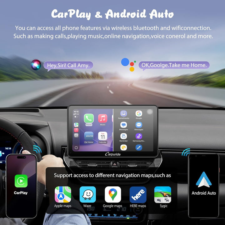 CARPURIDE W701 Pro CarPlay Display 7" Android Auto Bluetooth Transmission | 1080P Touchscreen mit 3