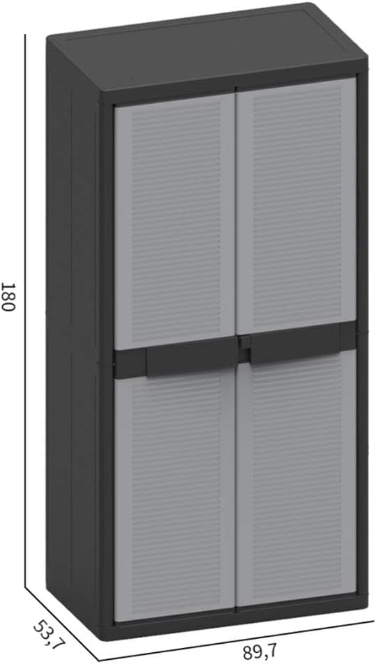 Terry, Jumbo Cab 2900 Qblack, Schrank mit zwei Türen und 3 verstellbaren Einlegeböden, für innen und