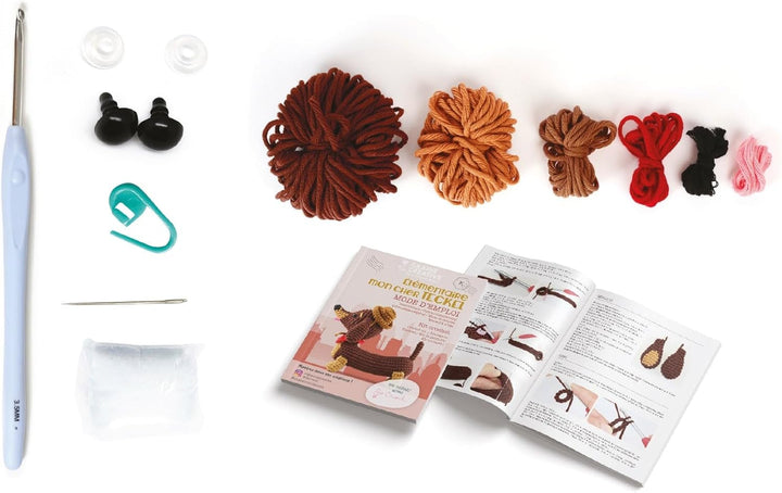 GRAINE CREATIVE Meine Amigurumi Häkelplüschbox Dackel