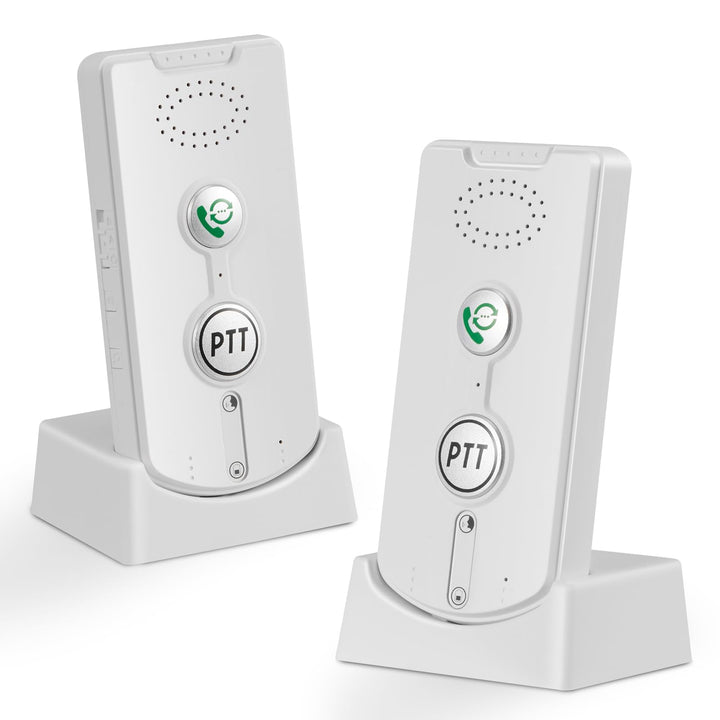2 Wege Gegensprechanlagen 1000M, Smart Voice Intercom mit 38 Klingeltöne, Kabellose Notruf-Gegenspre