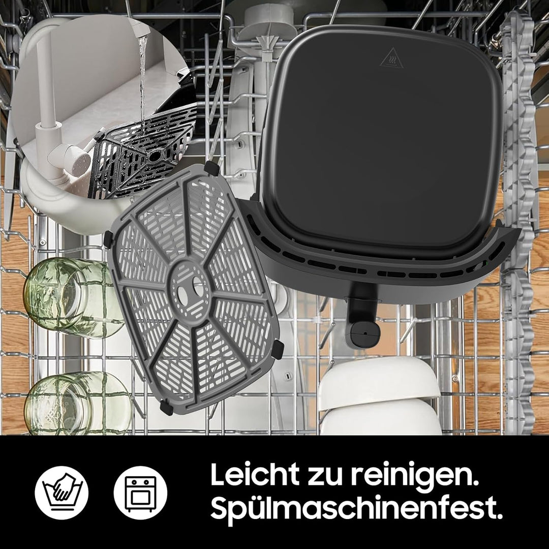 Heissluftfritteuse XXL 9L 2350W – Leistungsstarke Airfryer mit 9 Programmen, Digitales LED Touch Dis