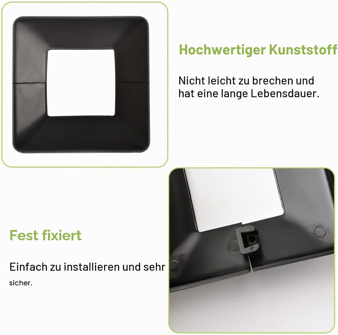 Pfosten-Basisabdeckung, 6 Stück, 50 x 50 mm, Kunststoff-Pfostenbasis, dekorative geteilte Pfostensch
