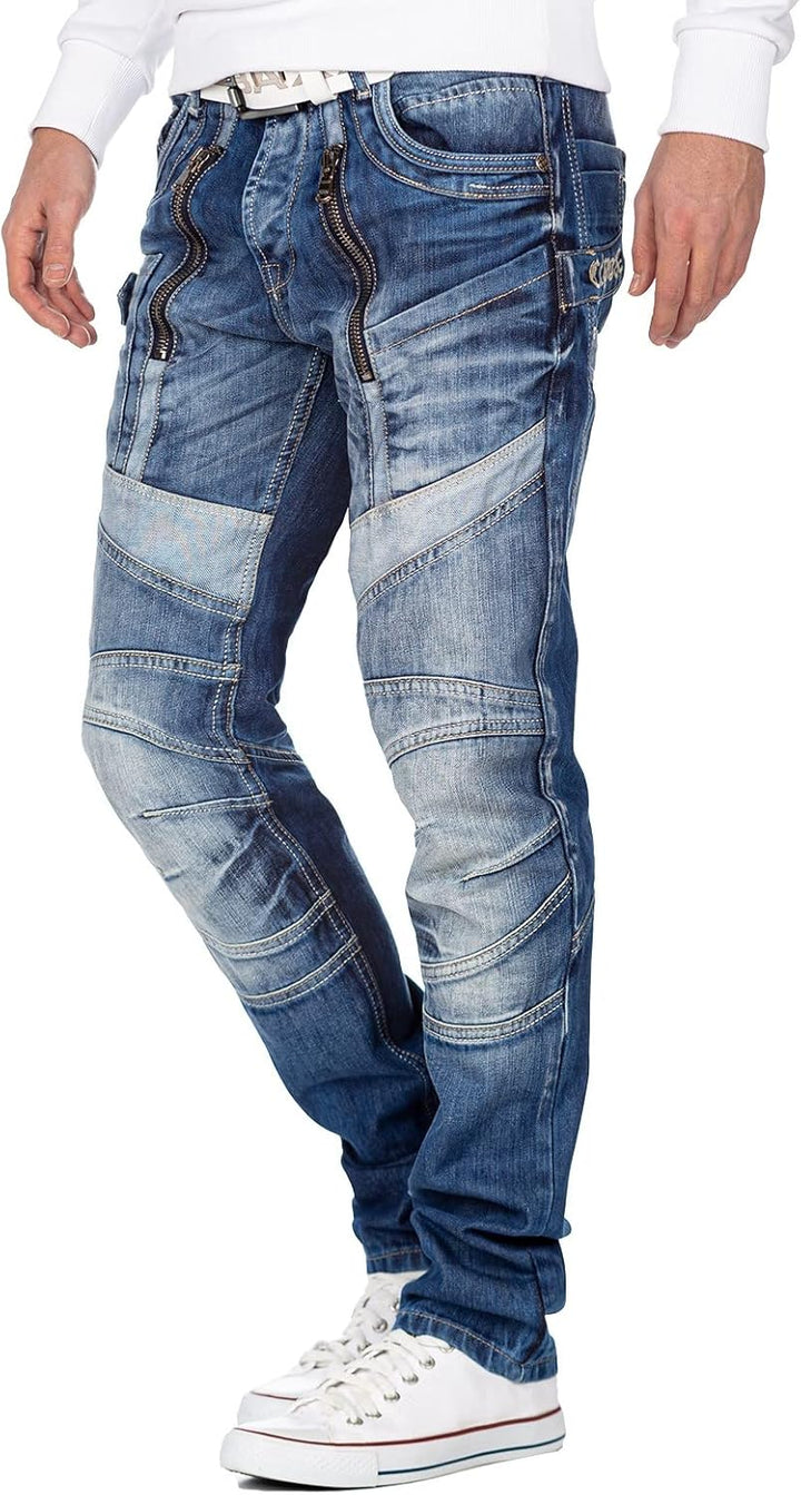 Cipo & Baxx Herren Jeans Hosen Besondere Designs Extravagant 29W / 32L Blau - 80, 29W / 32L Blau - 8