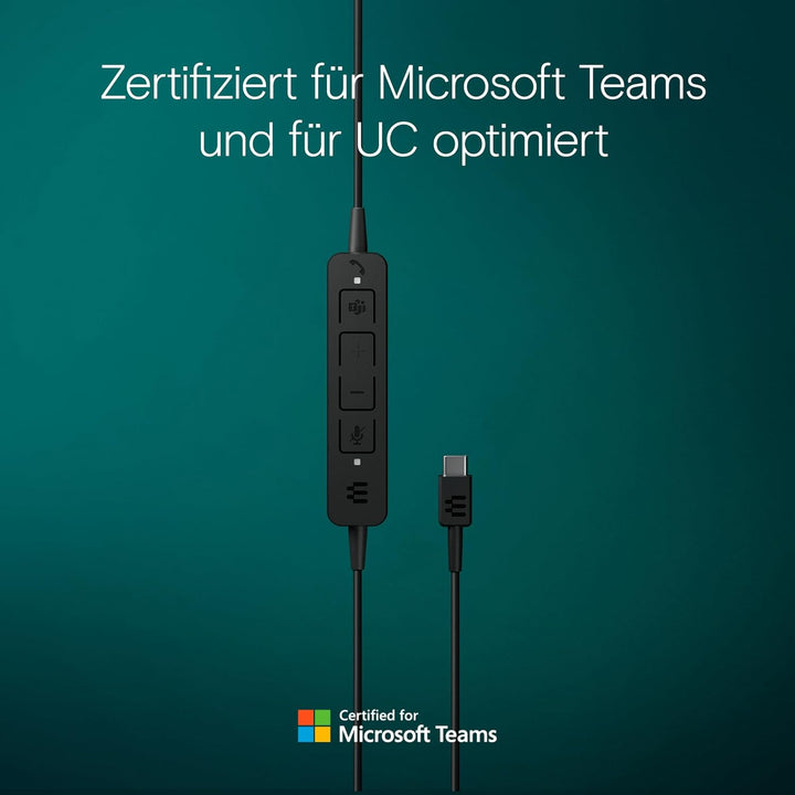 EPOS I SENNHEISER C10 USB Headset mit Mikrofon, Kabelgebundene Kopfhörer mit einfachem und flexiblem