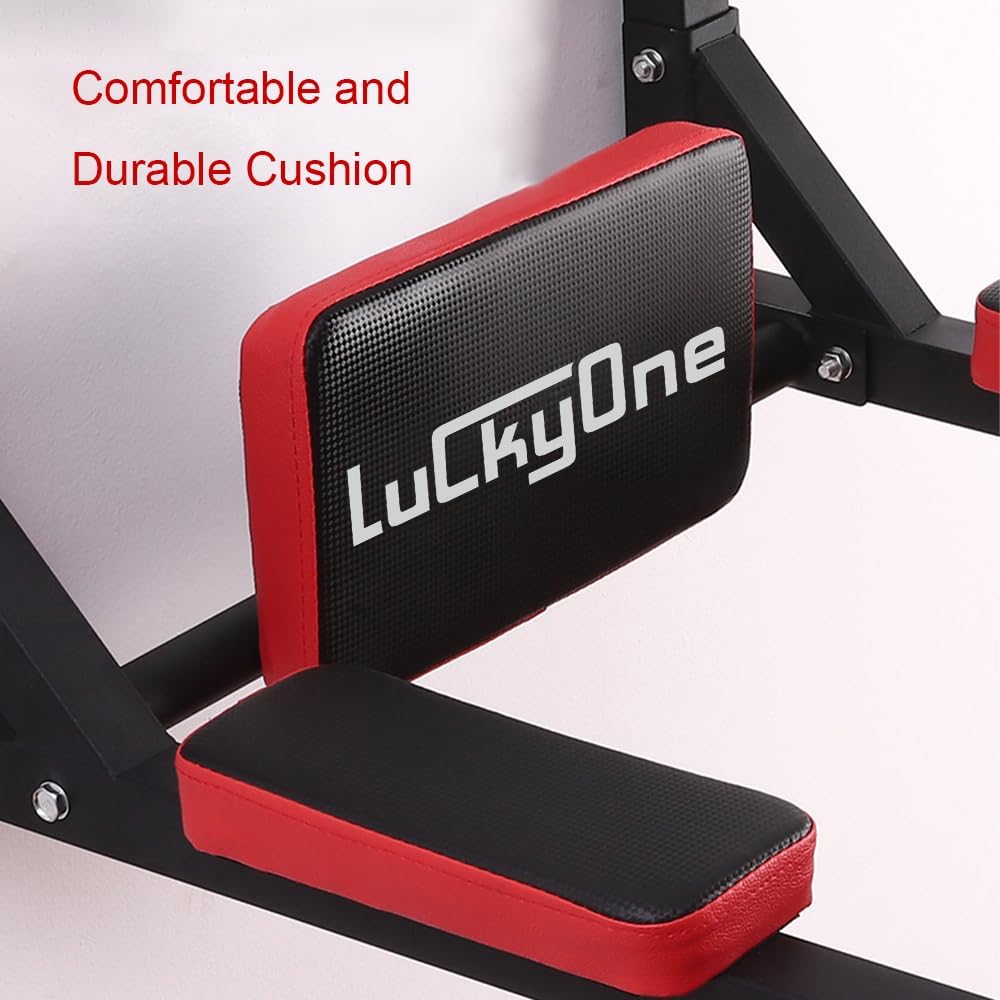 Luckyone Multifunktionale Klimmzugstange zur Wandmontage, Dip-Station für Heimstudio, Indoor-Trainin