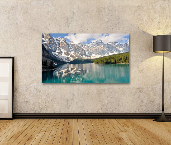islandburner Bild auf Leinwand Moraine Lake Rocky Mountains Kanada Bilder Wandbilder Poster Leinwand