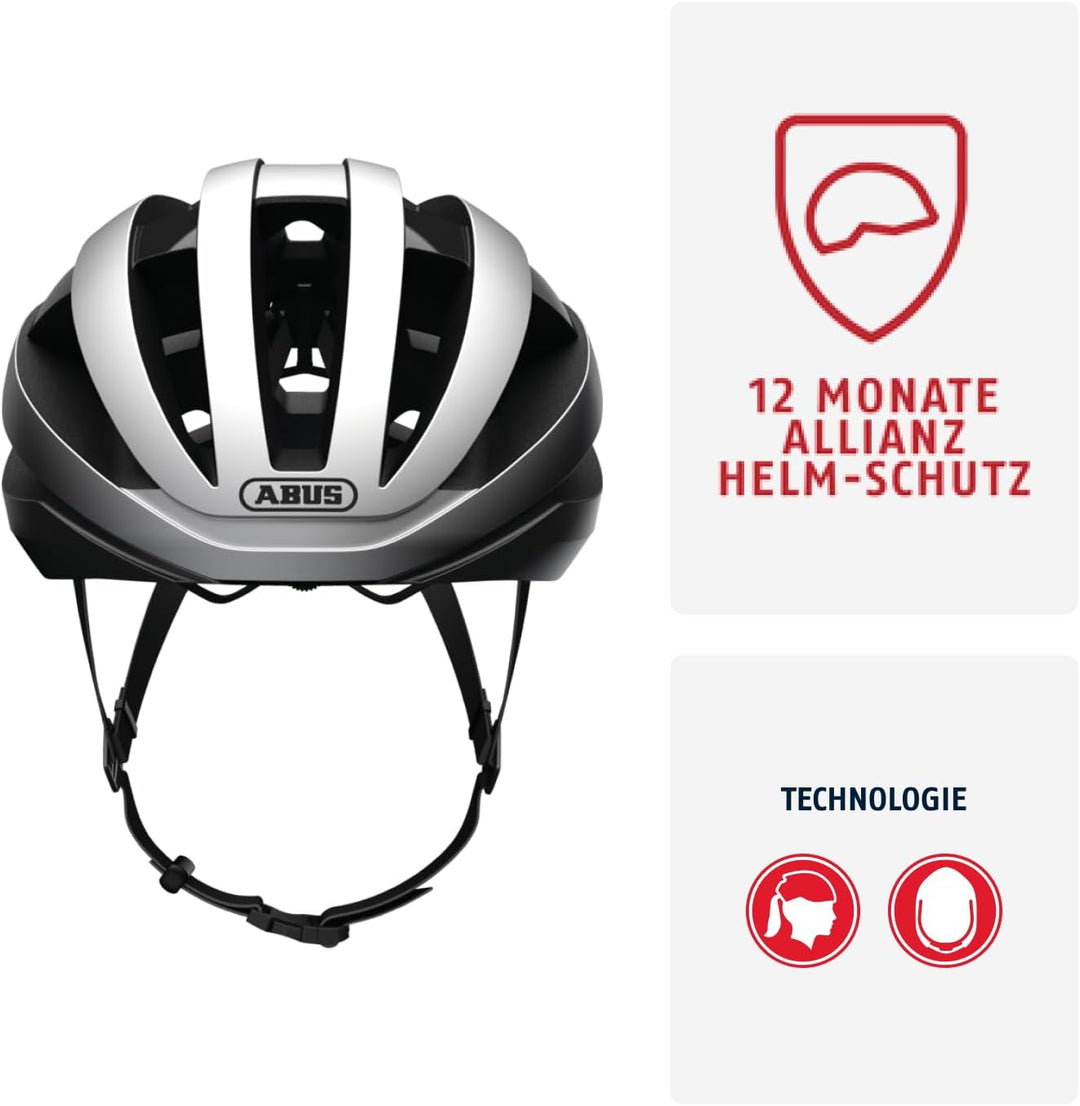 ABUS Rennradhelm Viantor - Sportlicher Fahrradhelm für Einsteiger - für Damen und Herren L (58-62 cm