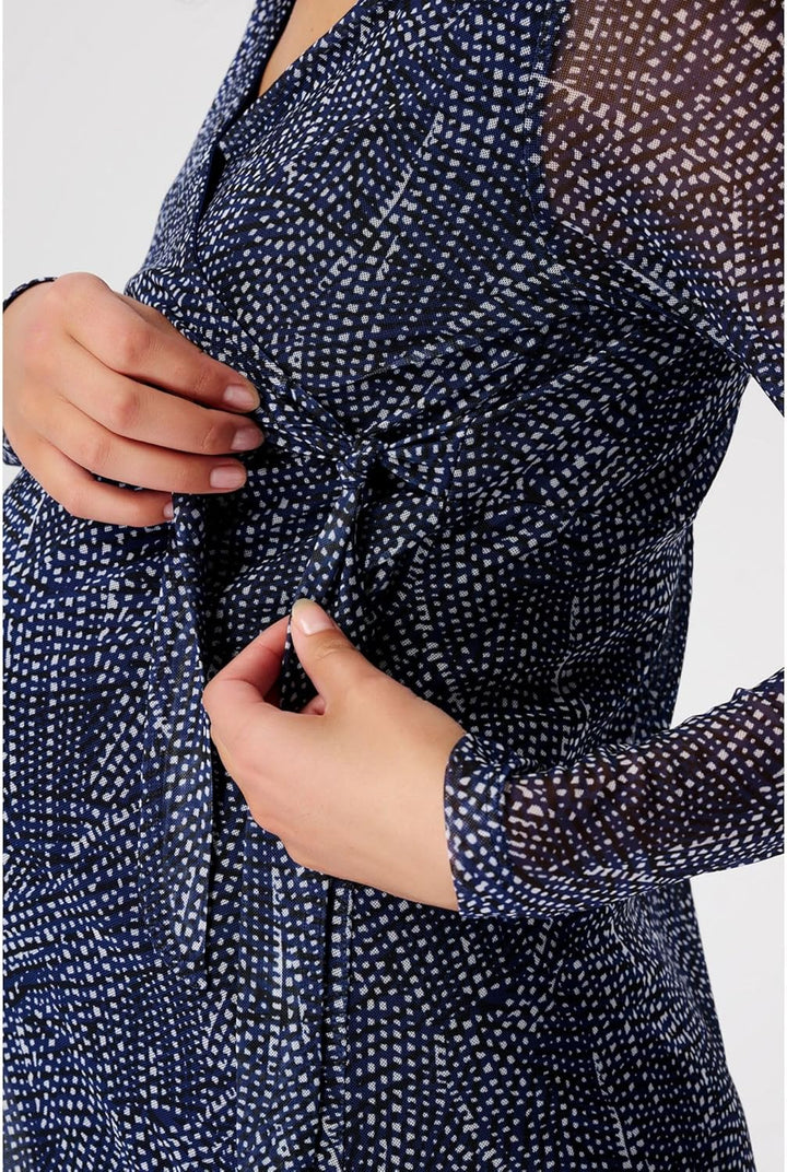 ESPRIT Maternity Damen Dress Nursing Long Sleeve Allover Print Kleid XL Dark Blue - 405, XL Dark Blu