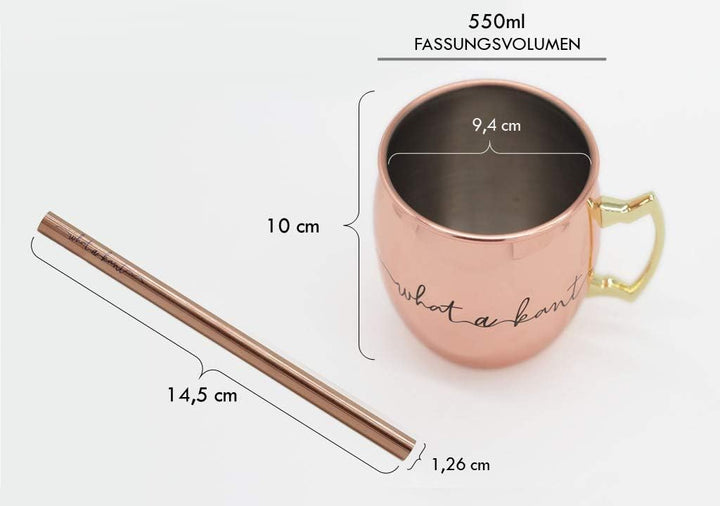 Whatakant - Moscow Mule Becher Set | 4er Flying Dutchman in Kupfer | 550 ml nachhaltige Kupferbecher