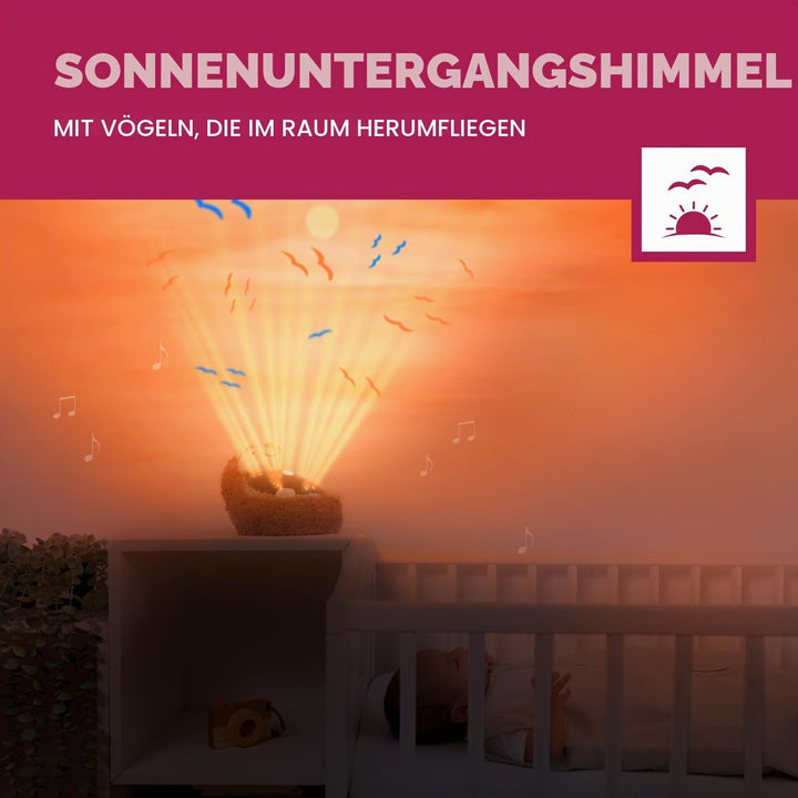 ZAZU Henry Sonnenuntergangsprojektor | Entspannende Melodien | 3-Schritt-Schlafprogramm | Schreisens