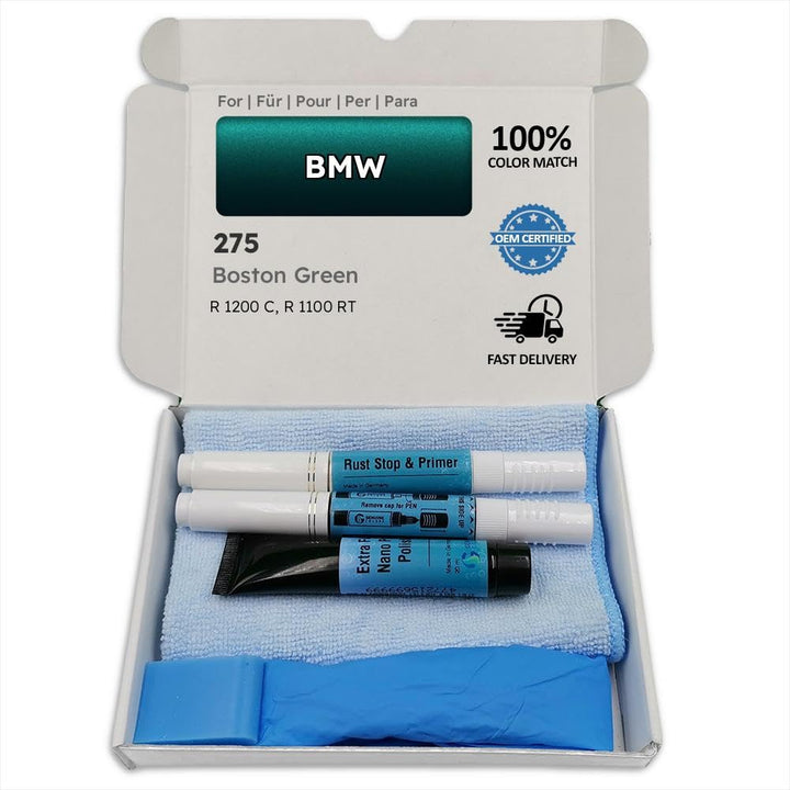 Genuine Colors Lackstift BOSTON GREEN 275 Kompatibel/Ersatz für BMW Grün Komplettes Reparaturset, Ul
