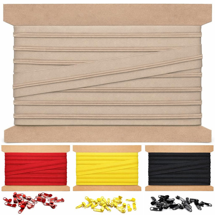 10m Endlosreissverschluss 5mm mit 20 zipper reissverschluss endlos Beige 10m + 20 Zipper Beige, 10m