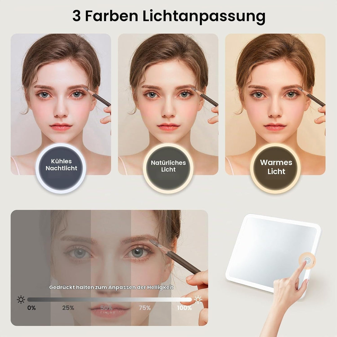 Kosmetikkoffer mit Beleuchtetem Spiegel Schminktasche Make up Tasche Make up Koffer Reise Kosmetikta