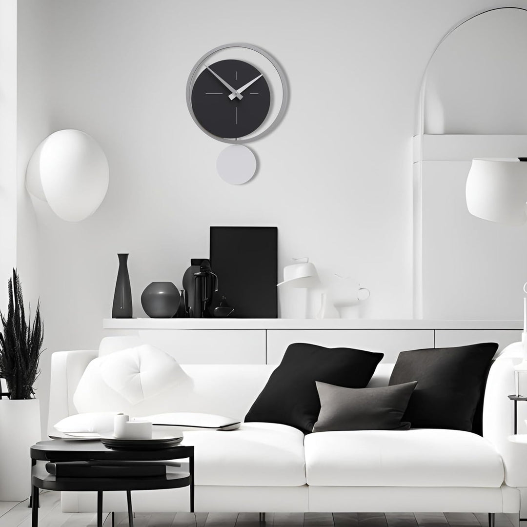 CalleaDesign - Eclipse Pendeluhr, grau Wurzelholz, Grau Wurzelholz