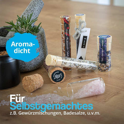 Tuuters Reagenzgläser mit Korken 50 Stück für kleine Gastgeschenke Mandeln zur Hochzeit Taufe Kommun