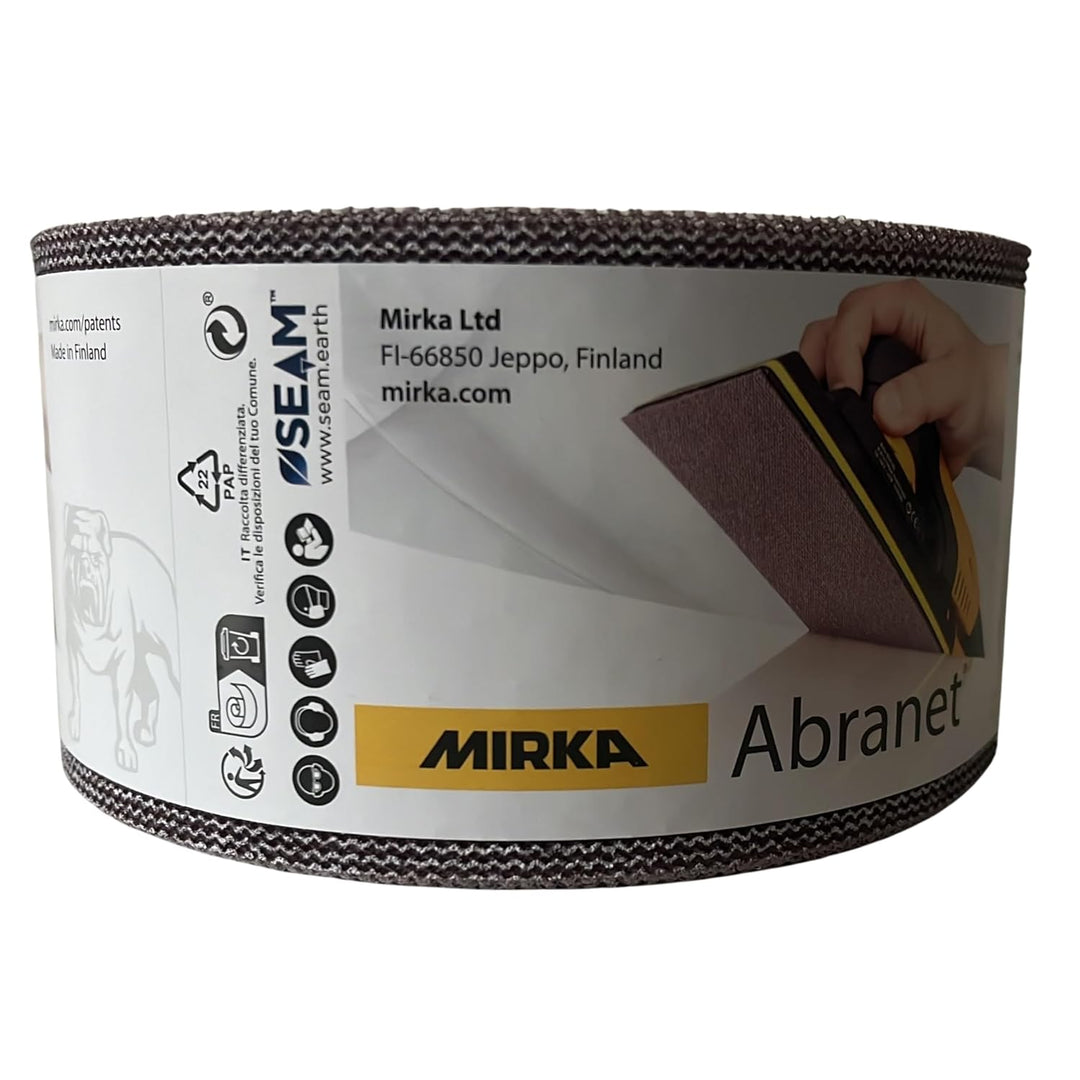 Mirka Abranet Netz-Schleifrolle 75 mm x 10 m Klett / Korn P80 / 1 Rolle / zum Schleifen von Holz, Sp