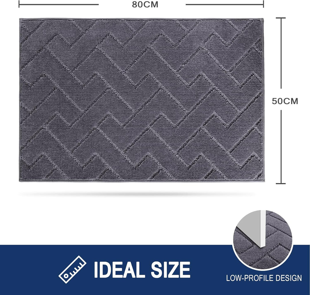 FCSDETAIL Schmutzfangmatte Innen 50 x 80 cm, rutschfeste Fussmatte, waschbar Sauberlaufmatte, absorb