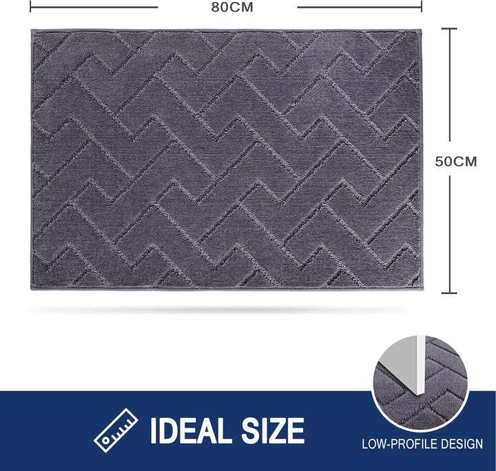 FCSDETAIL Schmutzfangmatte Innen 50 x 80 cm, rutschfeste Fussmatte, waschbar Sauberlaufmatte, absorb