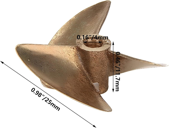 BQLZR 437 RC Boot Kupfer Propeller DREI Blätter Loch 4MM Durchmesser 37MM