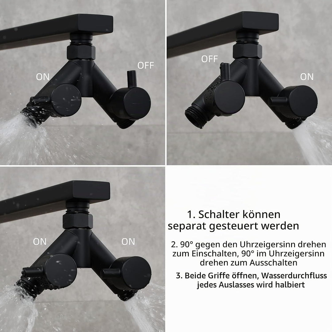 Tecmolog 2 Wege Verteiler Dusche Messing Absperrventil Y Adapter Schlauchkupplung 1/2 Zoll für Dusch