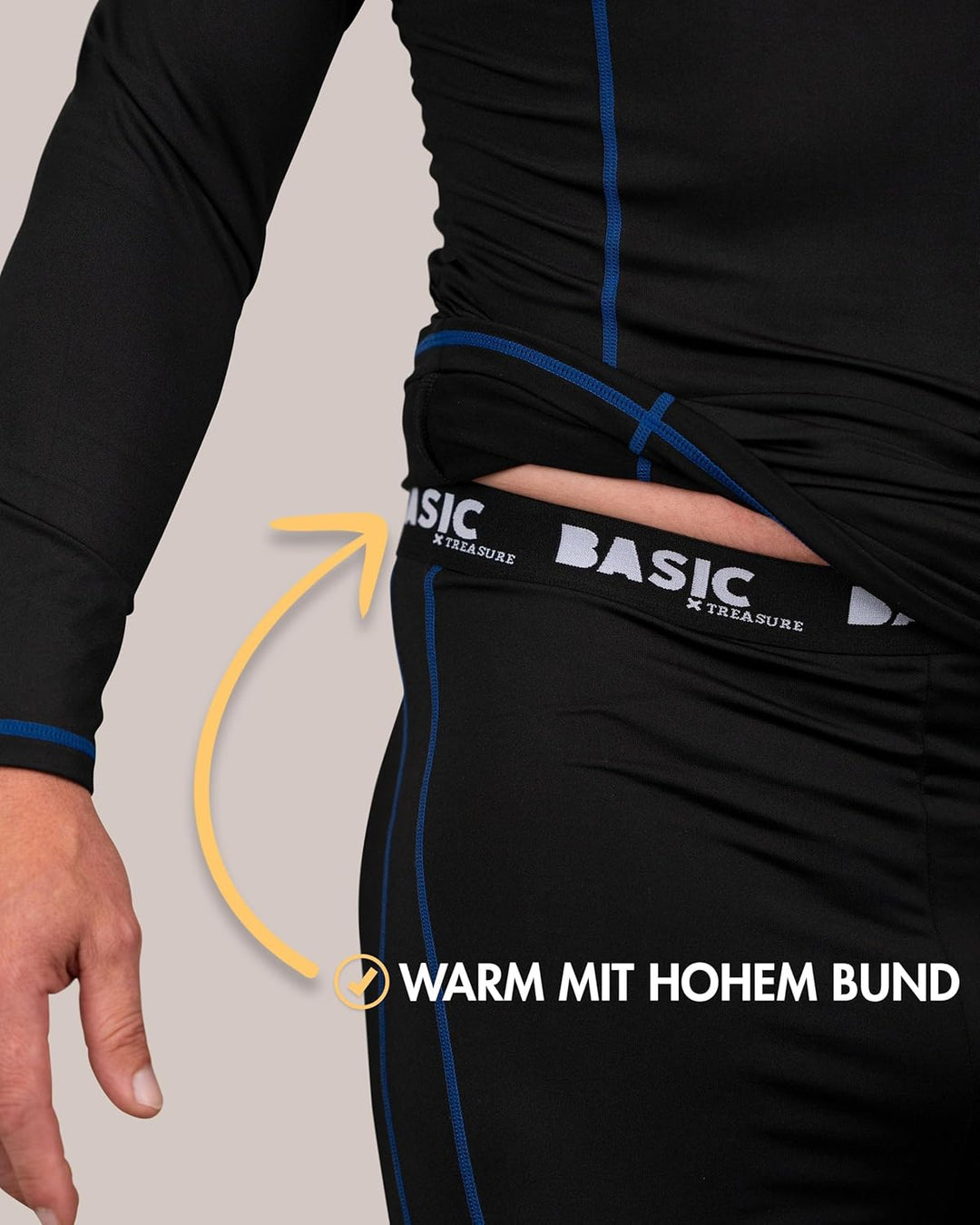 Basic Treasure Thermounterwäsche Set Herren, Skiunterwäsche Winter Thermowäsche Set, Warm, Thermowäs