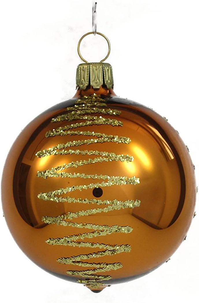 Thüringer Christbaumschmuck Exclusiv Gold braun Kupfer 6cm Handarbeit Germany 12er Set