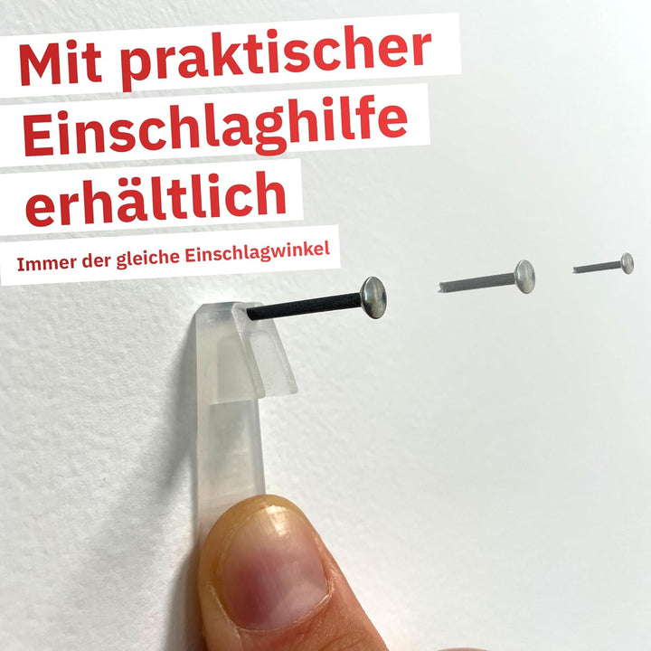RIKAMA® – 100 Bildernägel – Stahlnägel für den Einsatz auf Beton, Ziegelstein, Putz & Holz – Nägel a