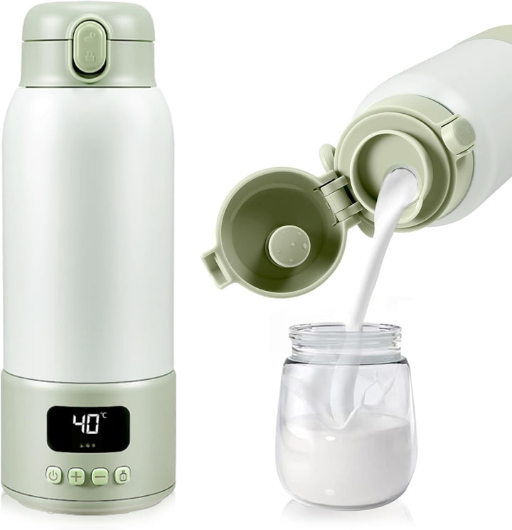 Tragbarer Flaschenwärmer Baby Unterwegs, 500ml Grosse Kapazität Babyflaschenwärmer Schnelle Erwärmun