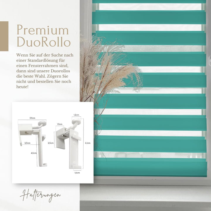 Home-Vision® DuoRollo Klemmfix, Doppelrollo ohne Bohren mit Klämmträgern, Rollos für Fenster und Tür