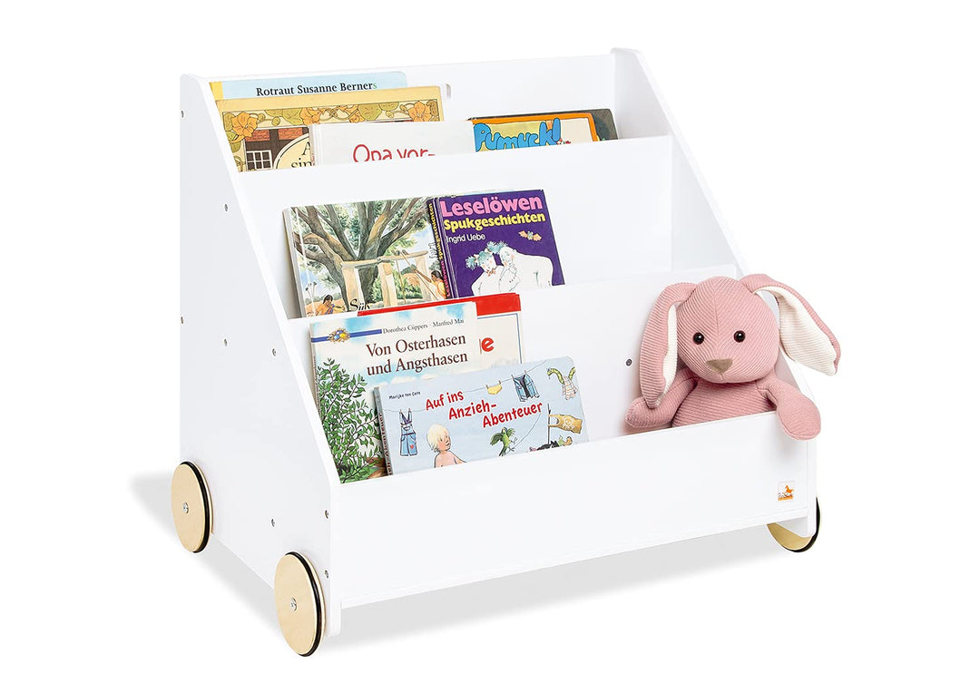 PINOLINO Regal Lasse – Bücherregal Kinder 3 Fächer, weisses Kinderbücherregal fürs Kinderzimmer, Kin