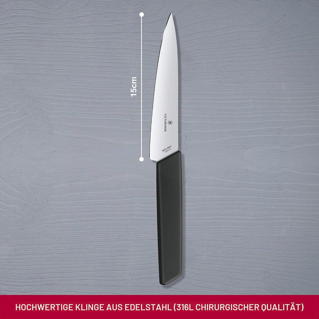 Victorinox Swiss Modern, Profi Officemesser, Extra Scharfe Klinge, gerader Schliff, 15 cm, Kunststof