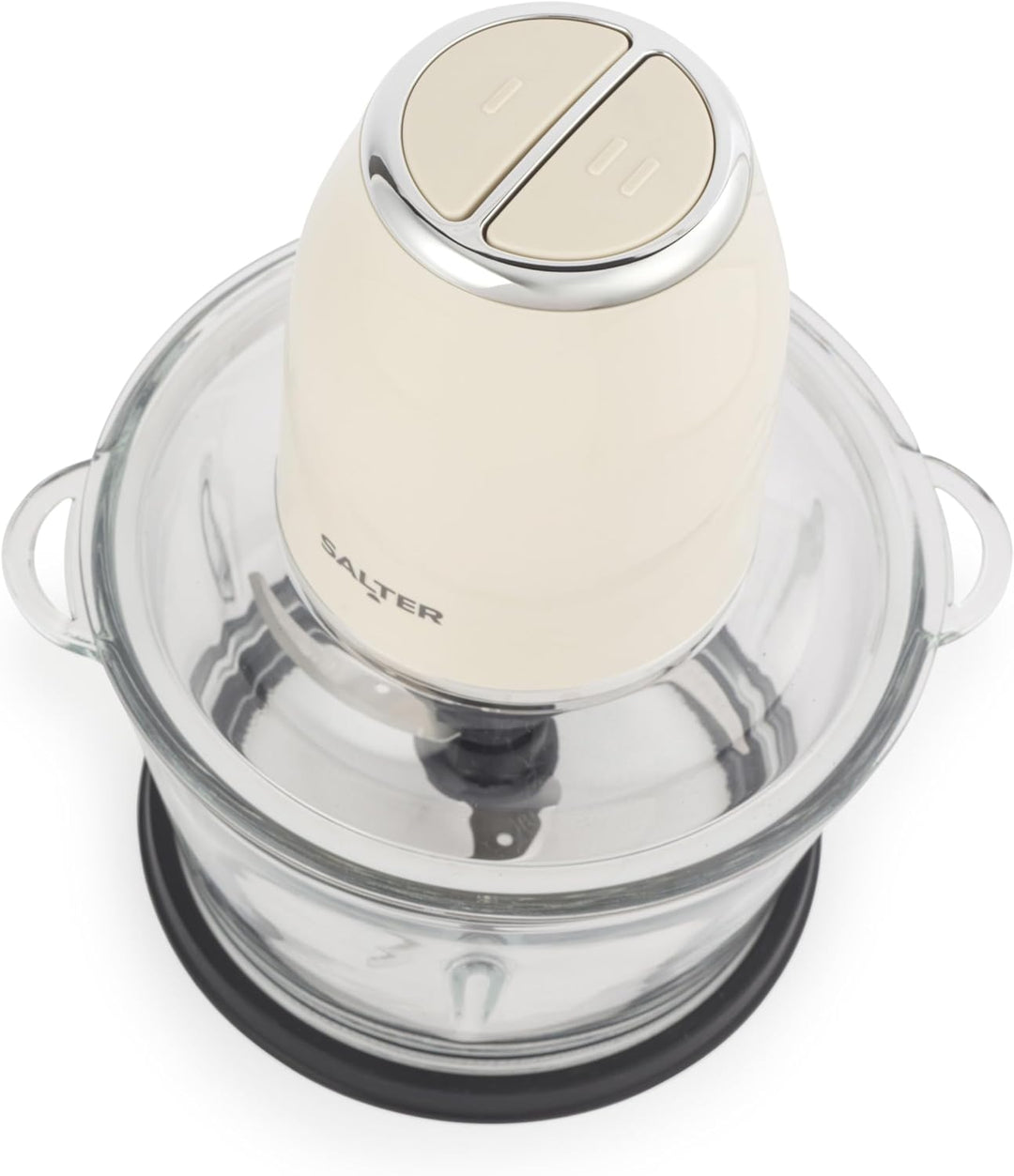 Salter Retro Cream Food Chopper - Elektrisch 1,2 Liter, 2 Geschwindigkeitsstufen, Doppelte Edelstahl