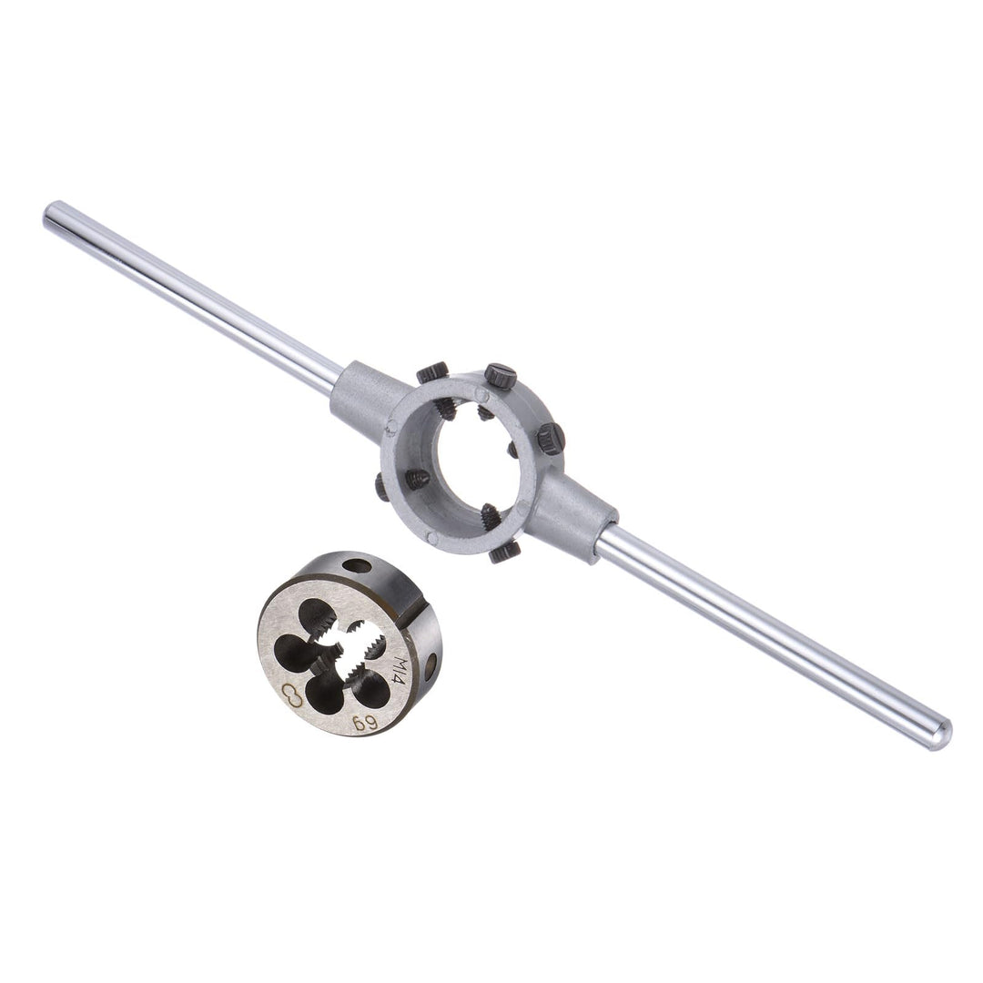 Die Stock Griff Set, M14x2 Gewindeschneideisen & Passendes 38mm Aussendurchmesser / M12-M16 Gewindes