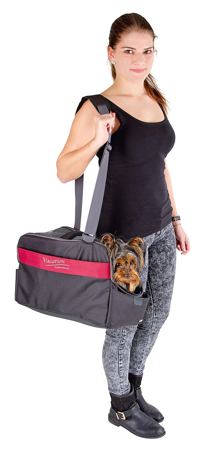 Kerbl 80593 Tragetasche Axion, 44 x 20 x 27 cm, schwarz/rot