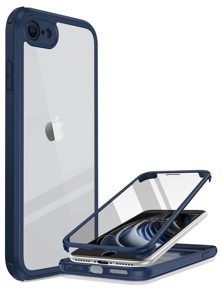 Miracase 360 Grad Hülle kompatibel mit iPhone SE 2022/ SE 2020/ iPhone 8, Ganzkörper Schutzhülle mit