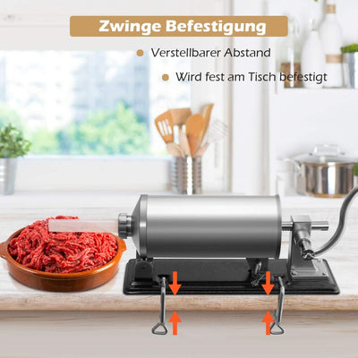 GOPLUS Edelstahl Wurstfüller Wurstfüllmaschine manuell Wurstmaschine Wurstpress Wurstspritze 4,8 L