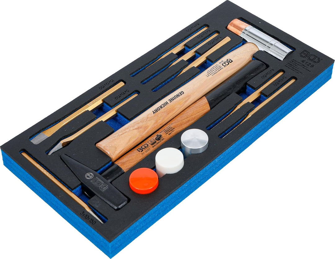 BGS 4129 | Werkstattwageneinlage 1/3: Hammer- und Meissel-Satz | 14-tlg., Satz