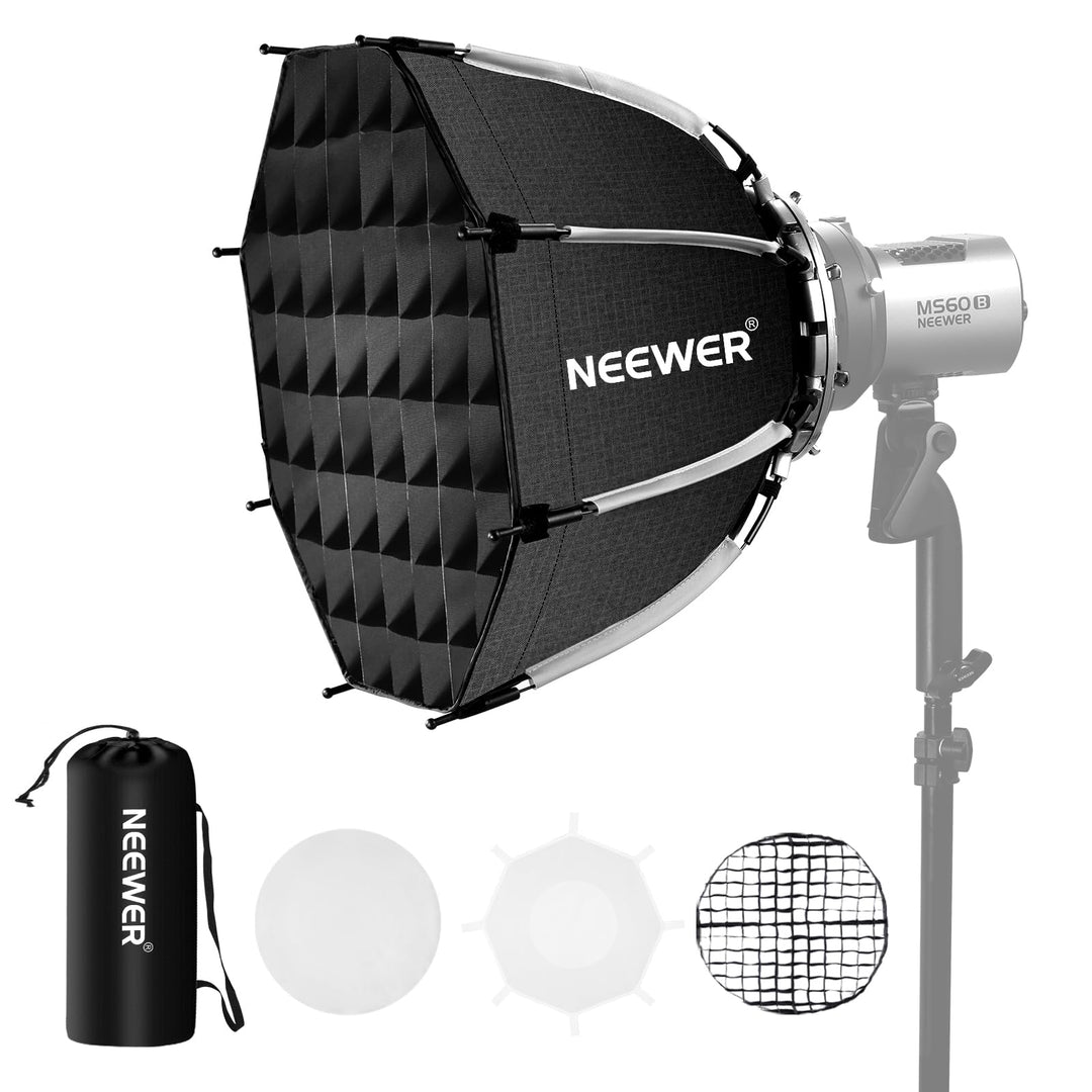 NEEWER 45cm Octagon Softbox Bowens Halterung, Schnellverschluss Achteckige Softbox, Diffusoren/Waben