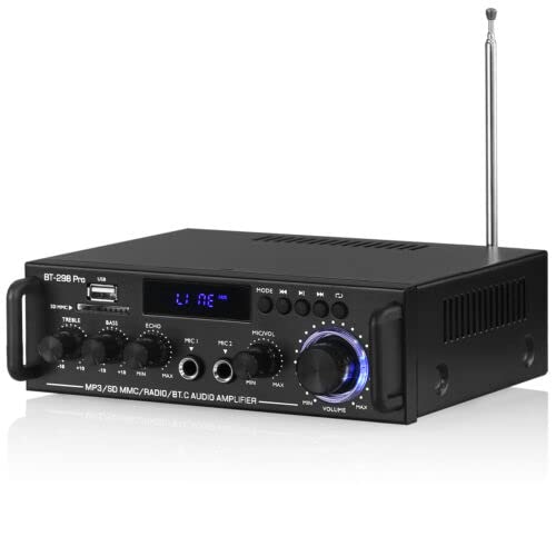 Dual-MIC Bluetooth 5.0 Auto Verstärker Stereo USB-Player FM für Heim-/Autolautsprecher 50W×2