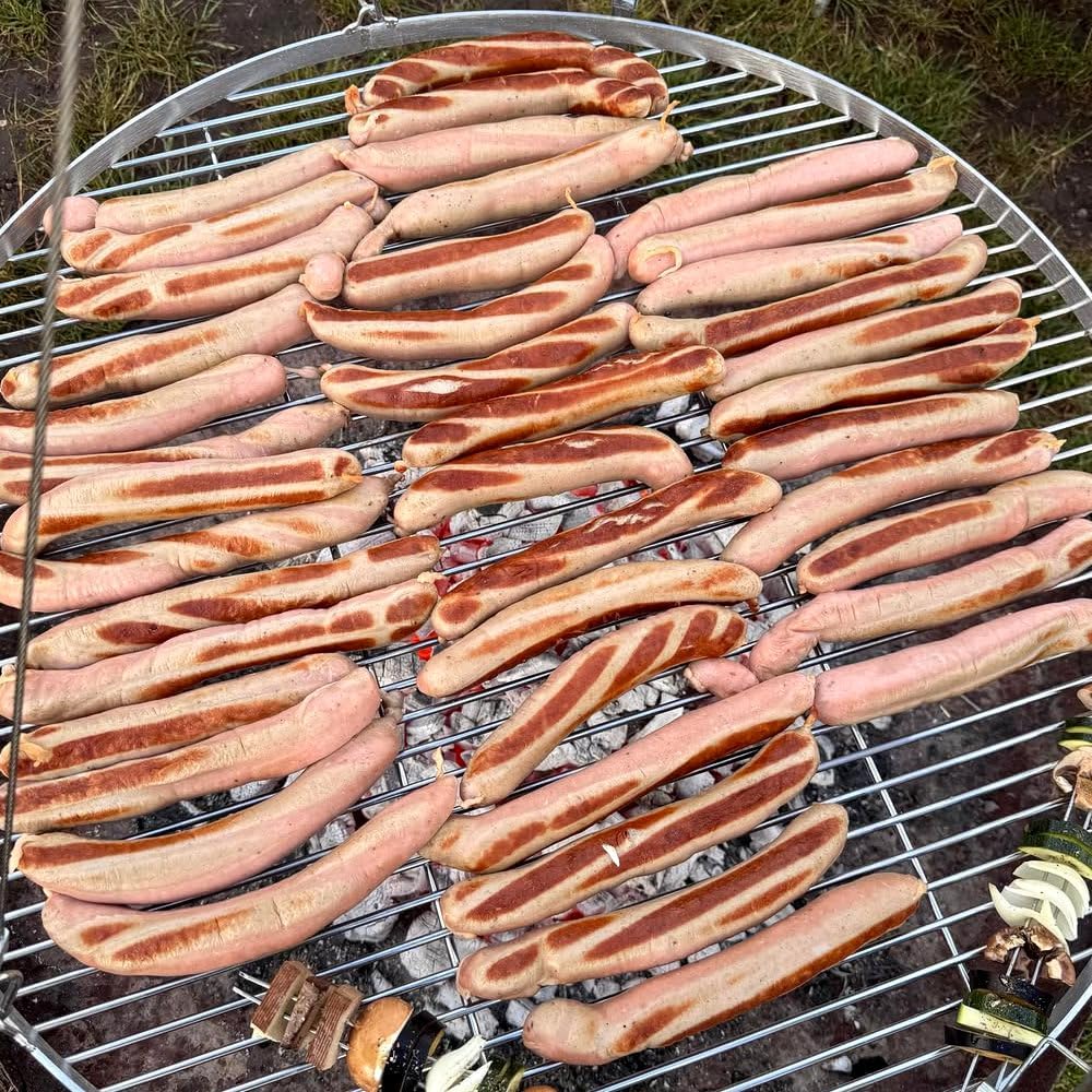 BBQ-Toro Edelstahl Grillrost Rund | Ø 70 cm | Grillgitter mit Seilaufhängung, Hängerost für Schwenkg