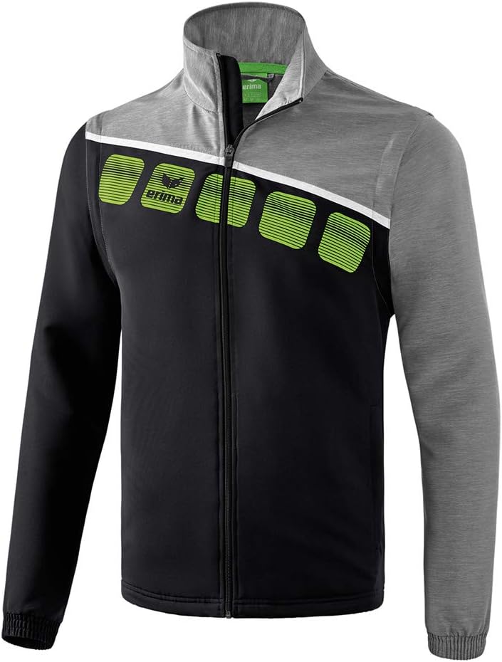 Erima Herren Jacke mit abnehmbaren Ärmeln 5-C S schwarz/grau melange/weiss, S schwarz/grau melange/w