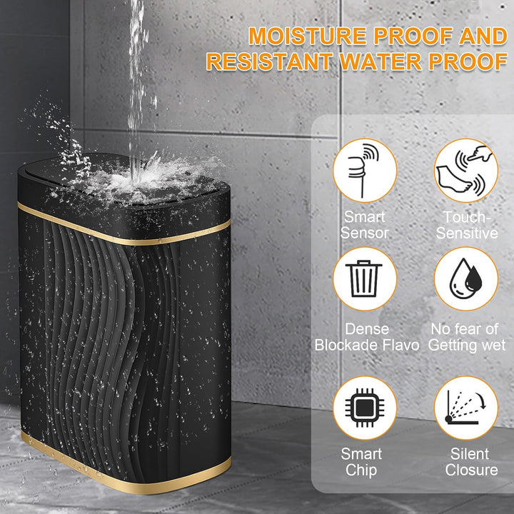 Mülleimer 8l, Smart Sensor Mülleimer Küche mit Deckel, Kosmetikeimer, Mülleimer Bad, Geruchsdicht &