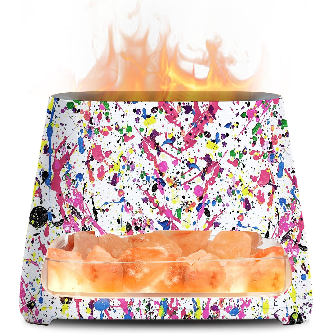 SALKING 2-in-1 Aroma Diffuser & Salt Range Pakistan Leuchte, Diffusor für ätherische Öle mit Flammen