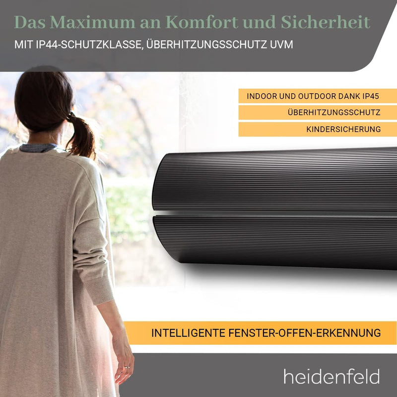 Heidenfeld Dunkel Heizstrahler Inferno DH700 | 𝟑 𝐉𝐀𝐇𝐑𝐄 𝐆𝐀𝐑𝐀𝐍𝐓𝐈𝐄 - App Steuerung - 3200 Watt - 5-45°C