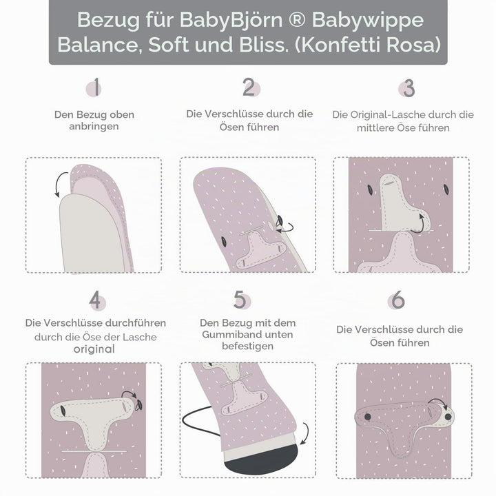 Babyline Bocoro Bezug aus Baumwolle, hypoallergen, weich und atmungsaktiv, für Hängematte Babybjörn